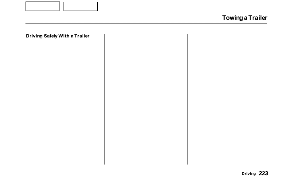 Towing a trailer | HONDA 2000 Odyssey - Owner's Manual User Manual | Page 226 / 352