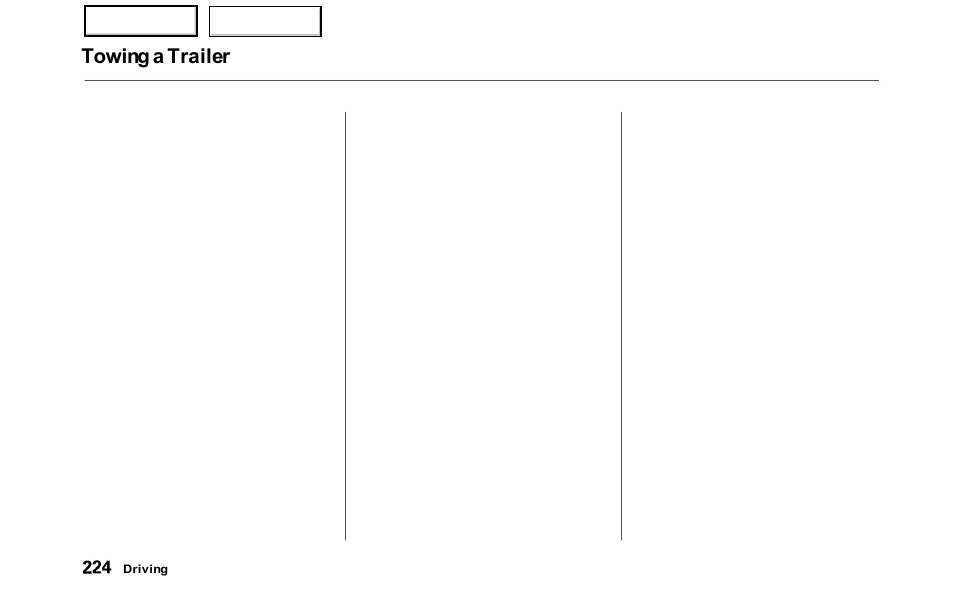 Towing a trailer | HONDA 2000 Odyssey - Owner's Manual User Manual | Page 227 / 352