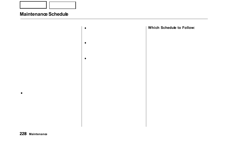 Maintenance schedule | HONDA 2000 Odyssey - Owner's Manual User Manual | Page 231 / 352