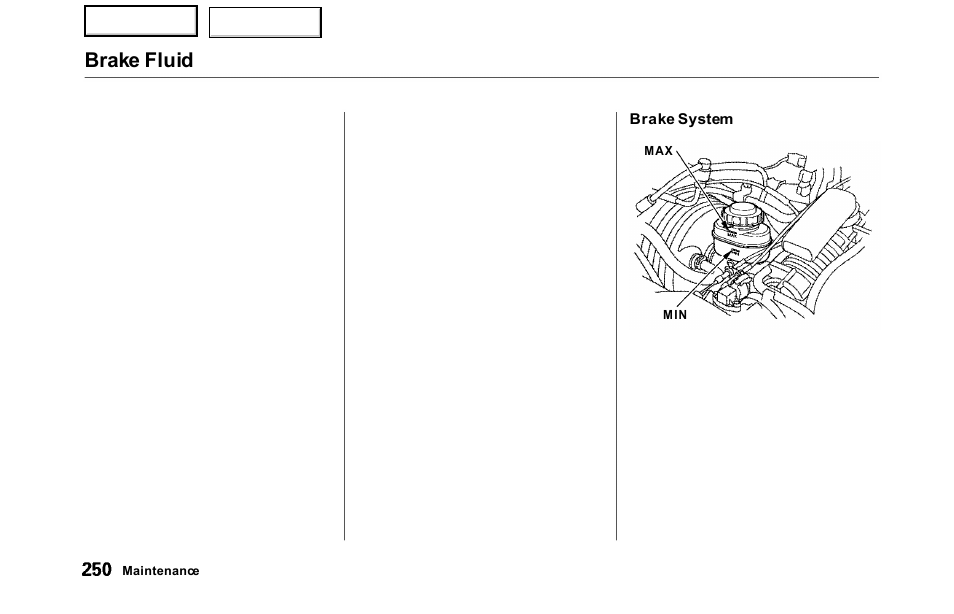 Brake fluid | HONDA 2000 Odyssey - Owner's Manual User Manual | Page 253 / 352