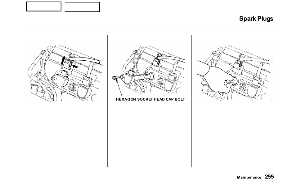 Spark plugs | HONDA 2000 Odyssey - Owner's Manual User Manual | Page 258 / 352