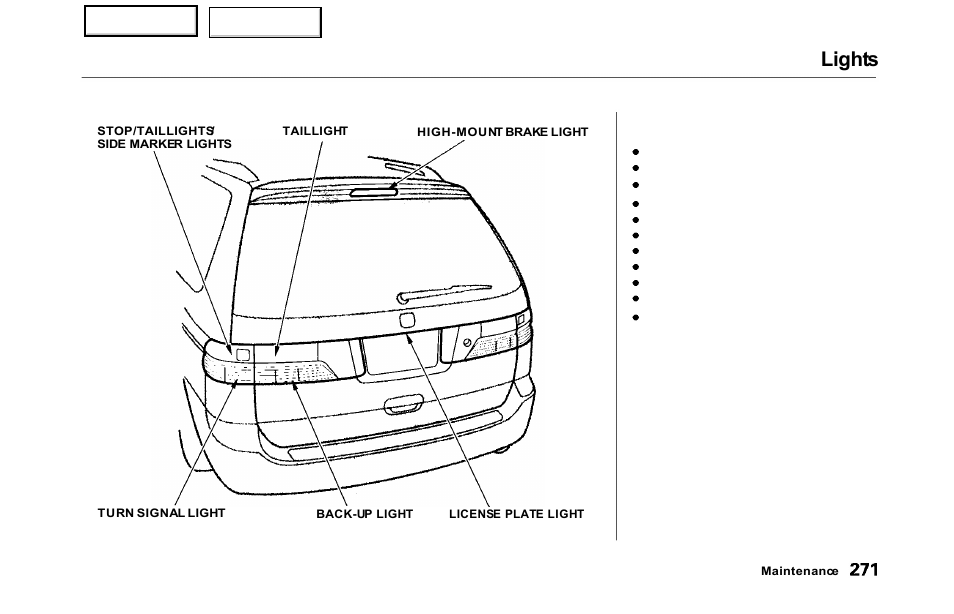 Lights | HONDA 2000 Odyssey - Owner's Manual User Manual | Page 274 / 352