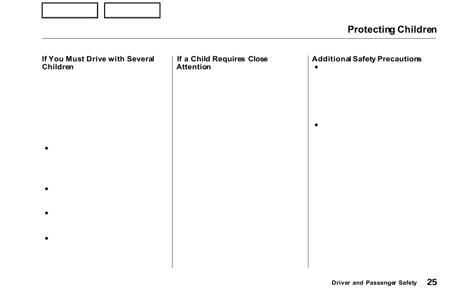 Protecting children | HONDA 2000 Odyssey - Owner's Manual User Manual | Page 28 / 352