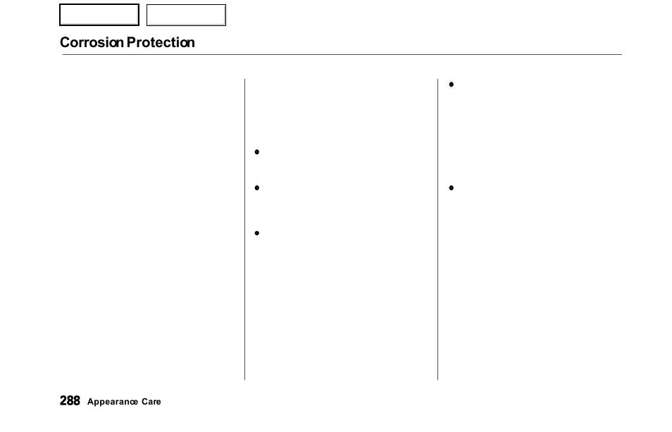 Corrosion protection | HONDA 2000 Odyssey - Owner's Manual User Manual | Page 291 / 352