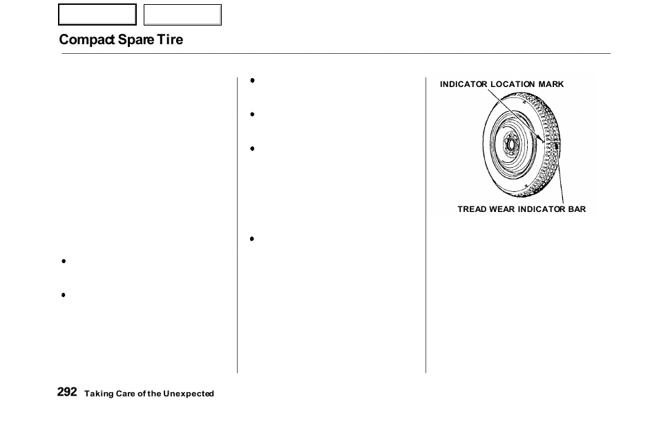 Compact spare tire | HONDA 2000 Odyssey - Owner's Manual User Manual | Page 295 / 352