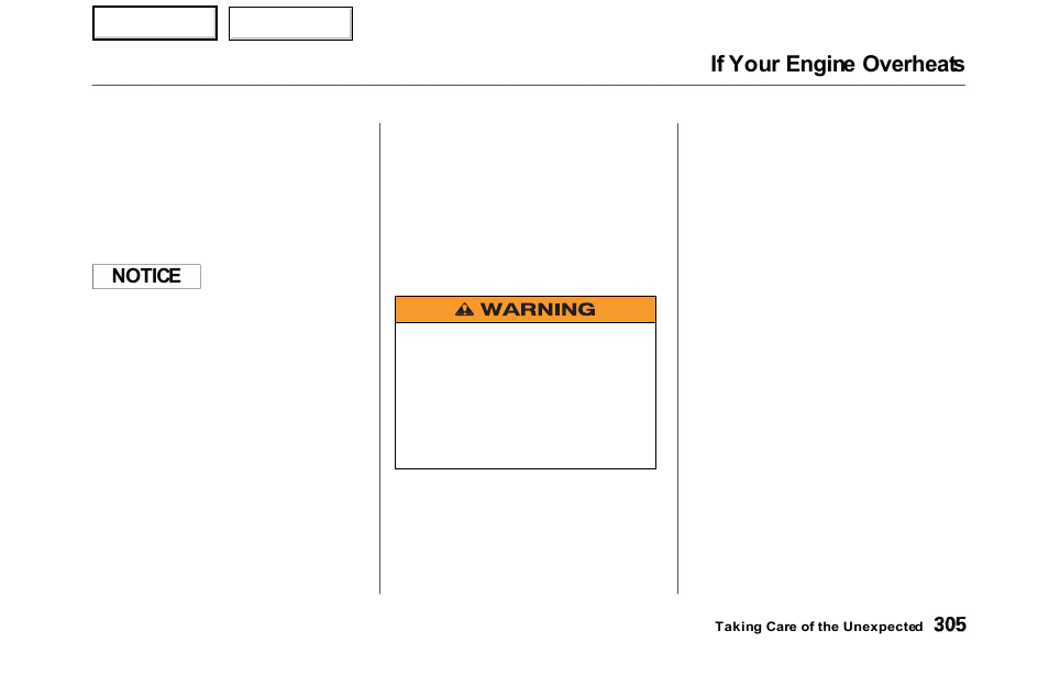 If your engine overheats | HONDA 2000 Odyssey - Owner's Manual User Manual | Page 308 / 352