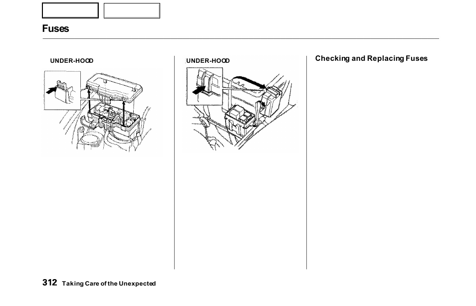 Fuses | HONDA 2000 Odyssey - Owner's Manual User Manual | Page 315 / 352