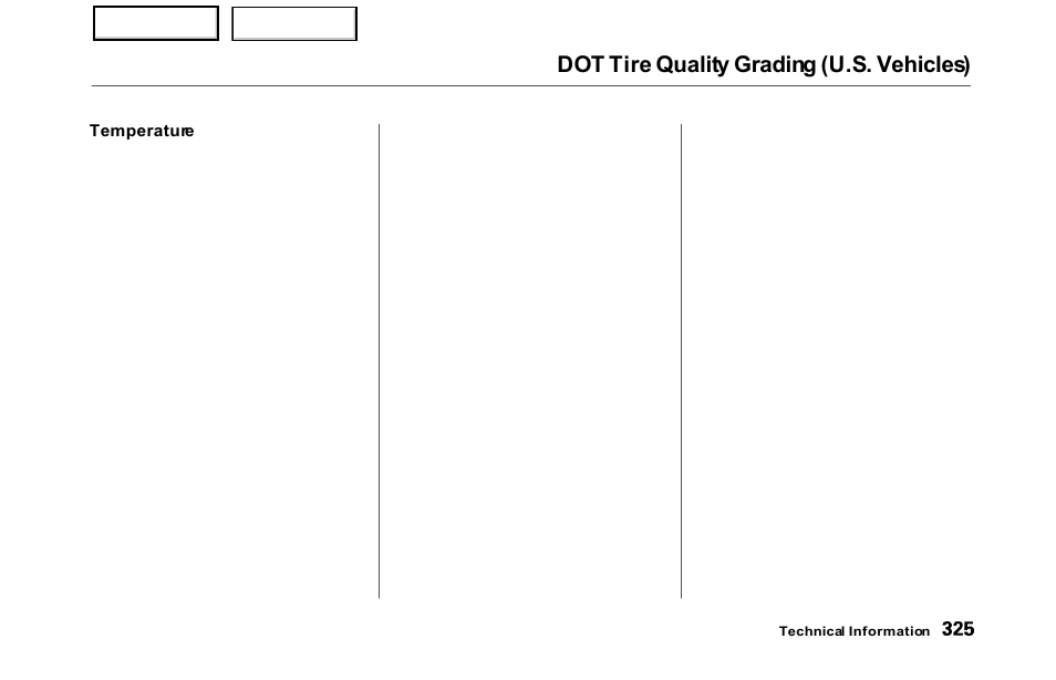 Dot tire quality grading (u.s. vehicles) | HONDA 2000 Odyssey - Owner's Manual User Manual | Page 328 / 352