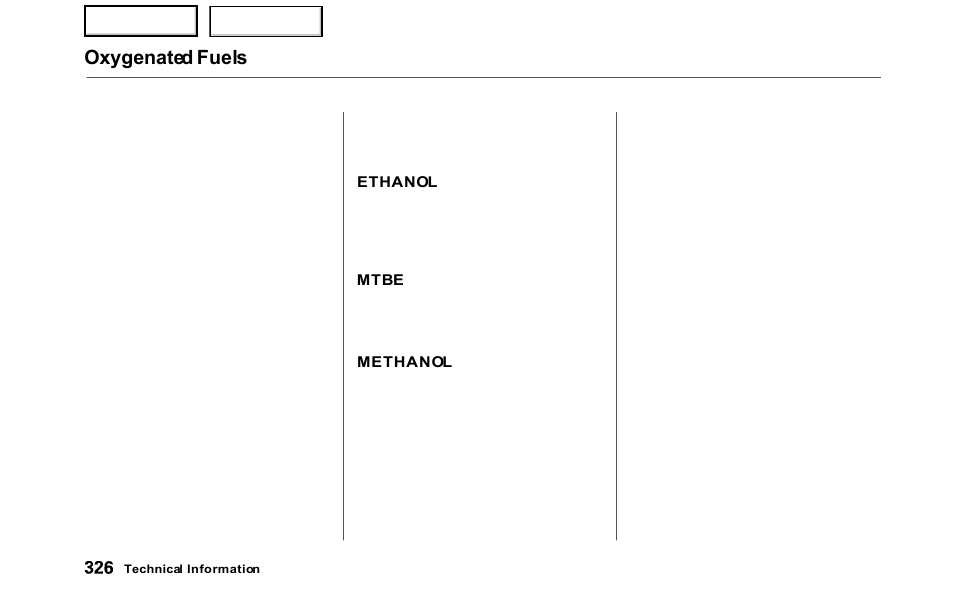 Oxygenated fuels | HONDA 2000 Odyssey - Owner's Manual User Manual | Page 329 / 352