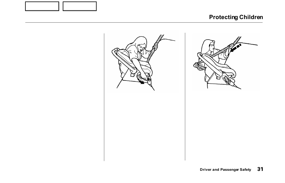 Protecting children | HONDA 2000 Odyssey - Owner's Manual User Manual | Page 34 / 352