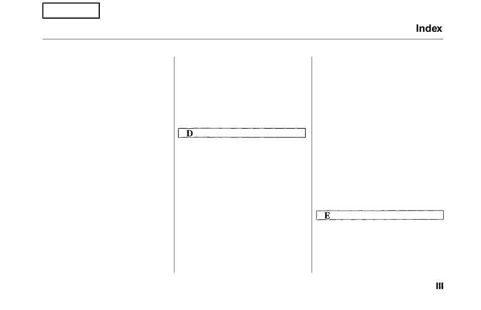 Index | HONDA 2000 Odyssey - Owner's Manual User Manual | Page 344 / 352