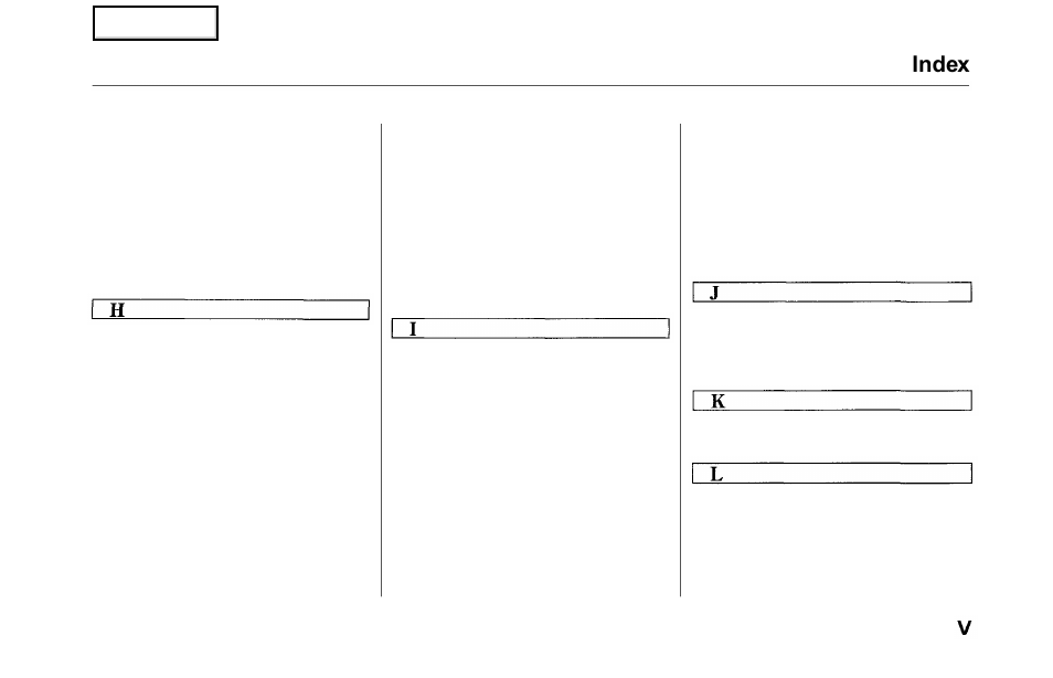 Index | HONDA 2000 Odyssey - Owner's Manual User Manual | Page 346 / 352