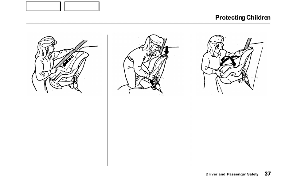 Protecting children | HONDA 2000 Odyssey - Owner's Manual User Manual | Page 40 / 352