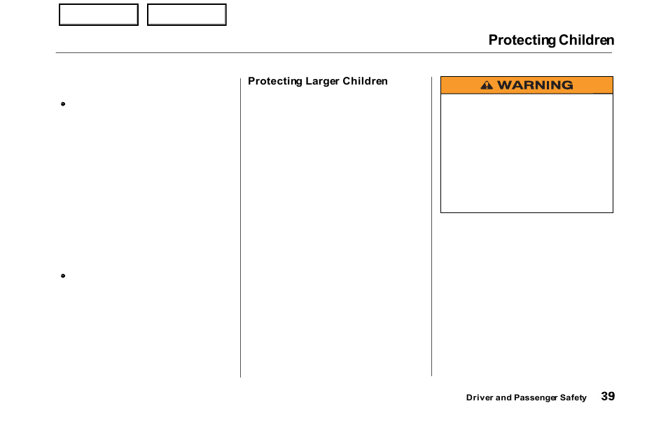 Protecting children | HONDA 2000 Odyssey - Owner's Manual User Manual | Page 42 / 352