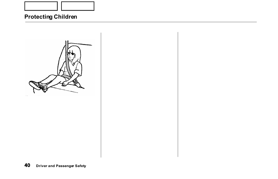 Protecting children | HONDA 2000 Odyssey - Owner's Manual User Manual | Page 43 / 352