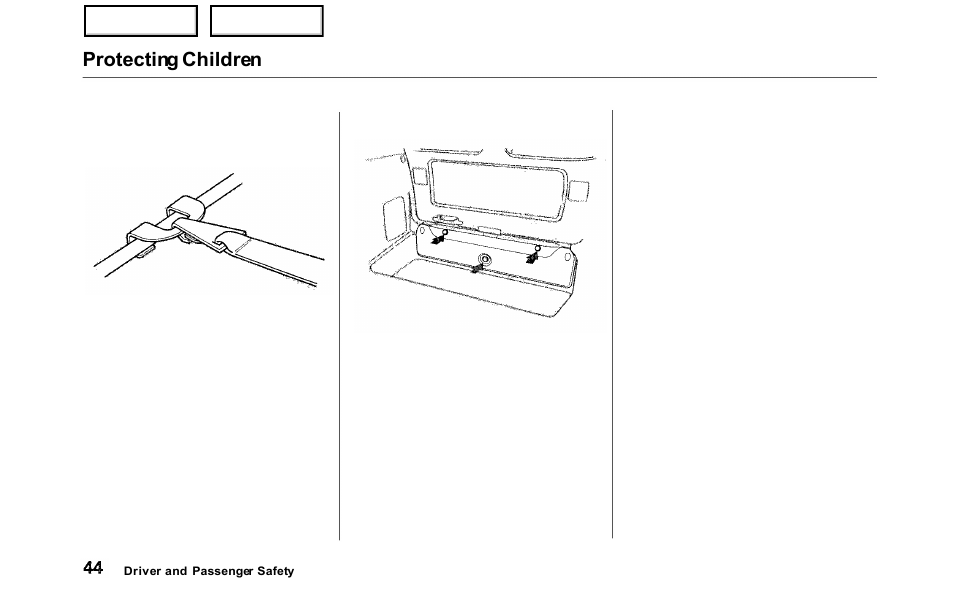 Protecting children | HONDA 2000 Odyssey - Owner's Manual User Manual | Page 47 / 352