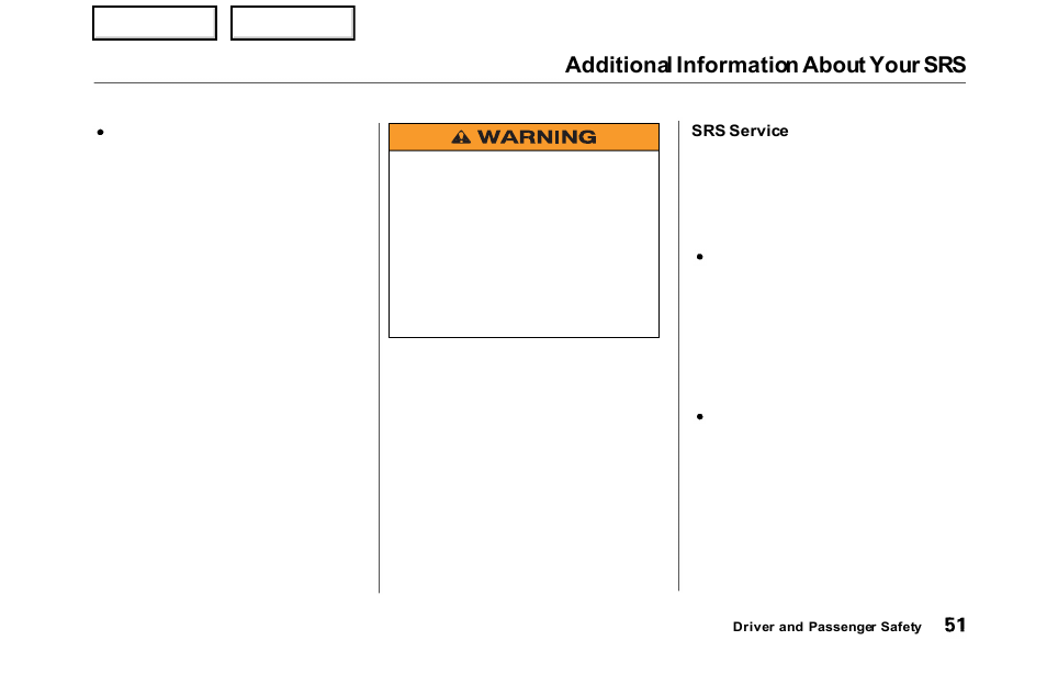 Additional information about your srs | HONDA 2000 Odyssey - Owner's Manual User Manual | Page 54 / 352