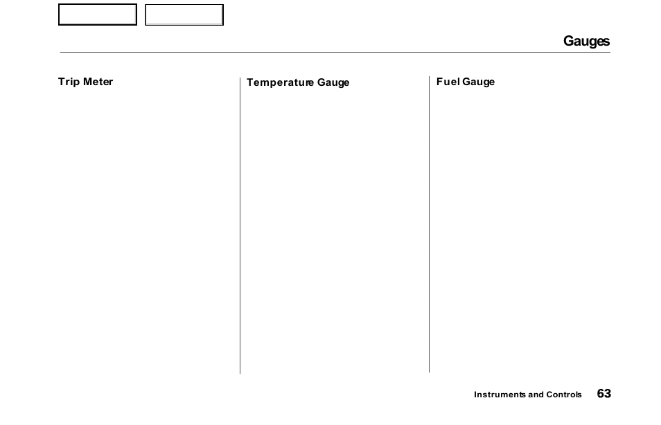 Gauges | HONDA 2000 Odyssey - Owner's Manual User Manual | Page 66 / 352