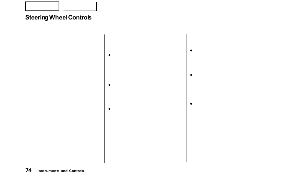 Steering wheel controls | HONDA 2000 Odyssey - Owner's Manual User Manual | Page 77 / 352