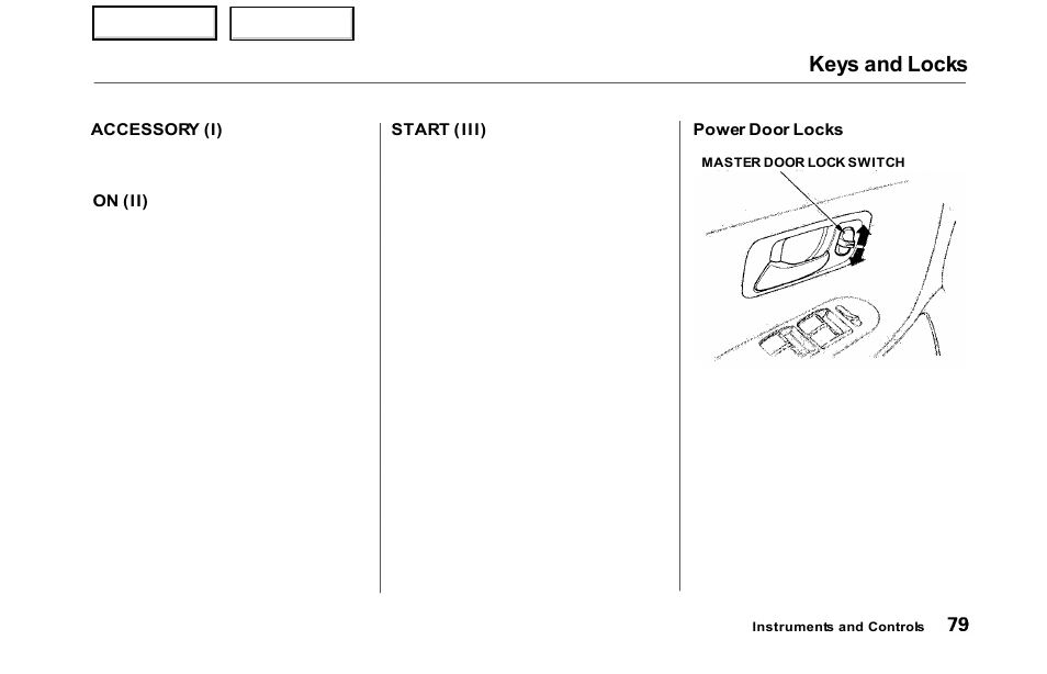 Keys and locks | HONDA 2000 Odyssey - Owner's Manual User Manual | Page 82 / 352