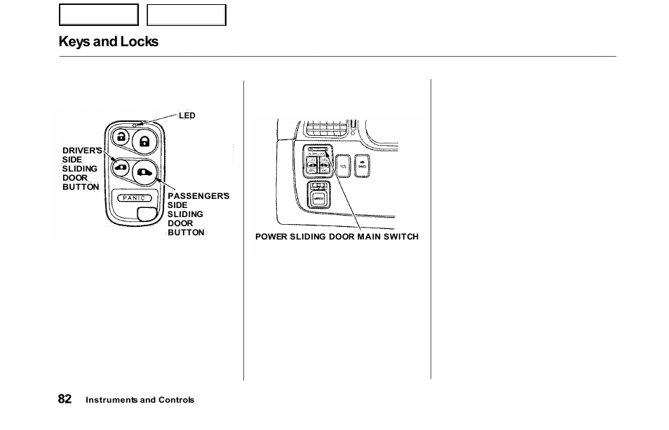 Keys and locks | HONDA 2000 Odyssey - Owner's Manual User Manual | Page 85 / 352