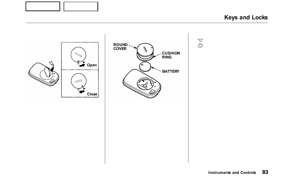 Keys and locks | HONDA 2000 Odyssey - Owner's Manual User Manual | Page 86 / 352