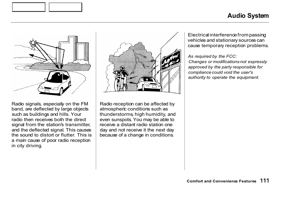 Audio system | HONDA 2000 Insight  - Owner's Manual User Manual | Page 114 / 262