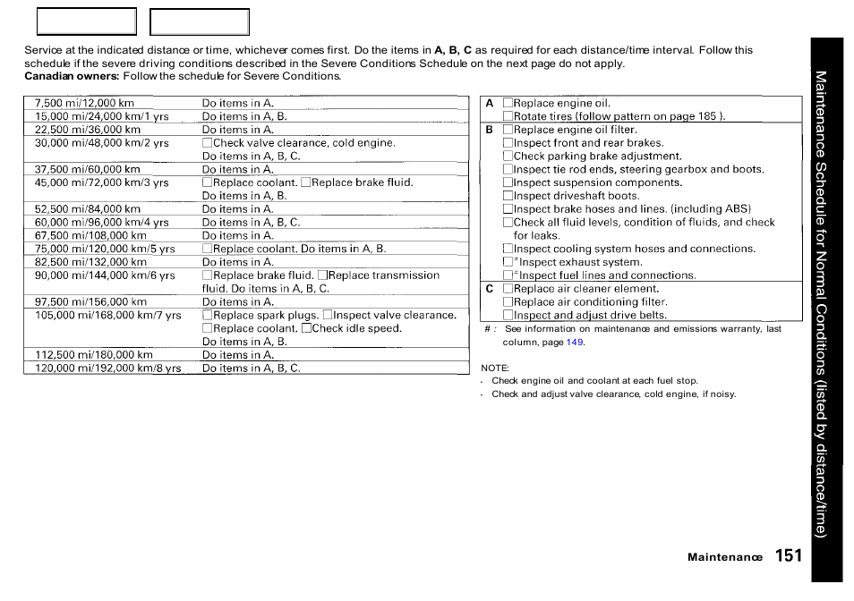 HONDA 2000 Insight  - Owner's Manual User Manual | Page 154 / 262