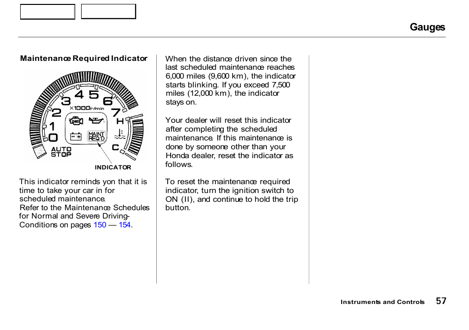 Gauges | HONDA 2000 Insight  - Owner's Manual User Manual | Page 60 / 262