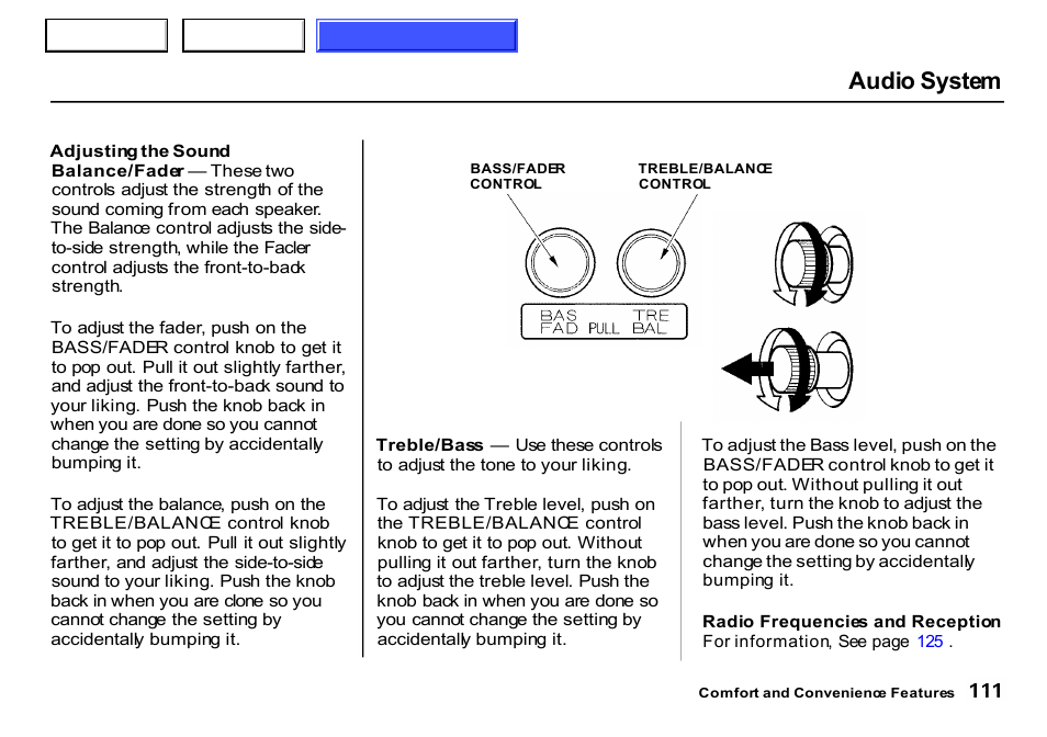 Audio system | HONDA 2000 CR-V - Owner's Manual User Manual | Page 115 / 322