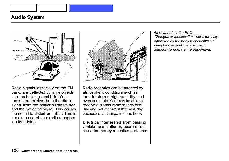 Audio system | HONDA 2000 CR-V - Owner's Manual User Manual | Page 130 / 322