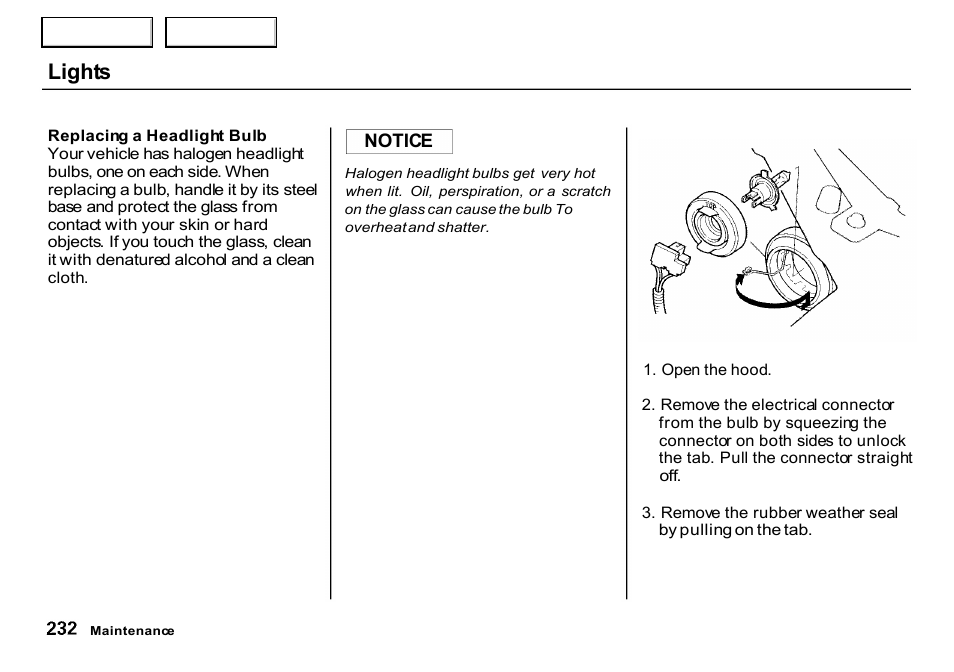 Lights | HONDA 2000 CR-V - Owner's Manual User Manual | Page 236 / 322