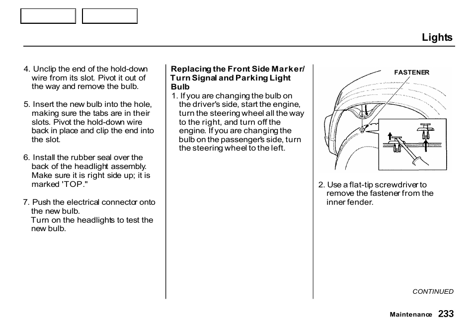 Lights | HONDA 2000 CR-V - Owner's Manual User Manual | Page 237 / 322