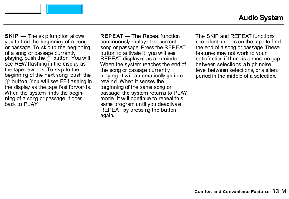 Audio system | HONDA 2000 CR-V - Owner's Manual User Manual | Page 322 / 322