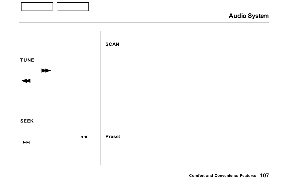 Audio system | HONDA 2000 Prelude - Owner's Manual User Manual | Page 110 / 293
