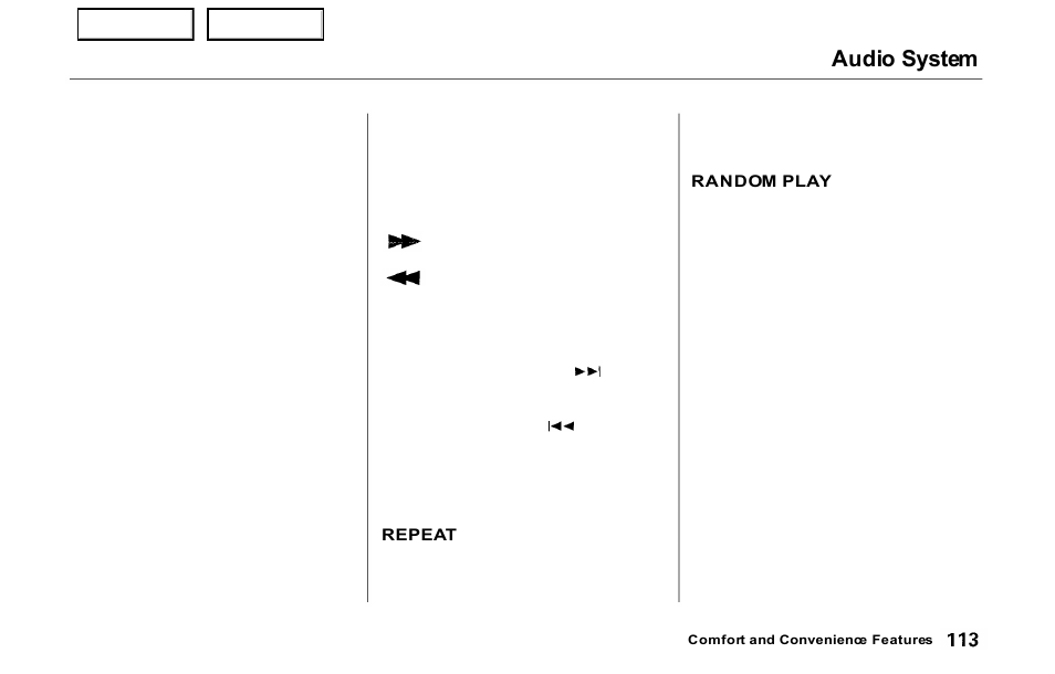 Audio system | HONDA 2000 Prelude - Owner's Manual User Manual | Page 116 / 293