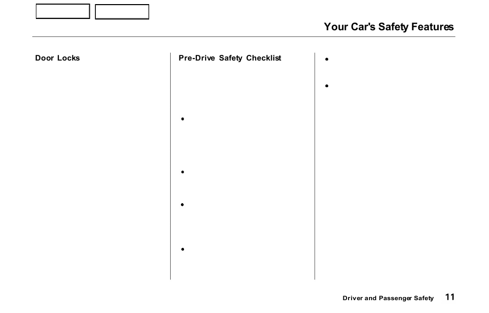 Your car's safety features | HONDA 2000 Prelude - Owner's Manual User Manual | Page 14 / 293