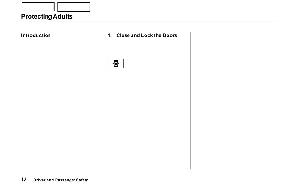 Protecting adults | HONDA 2000 Prelude - Owner's Manual User Manual | Page 15 / 293