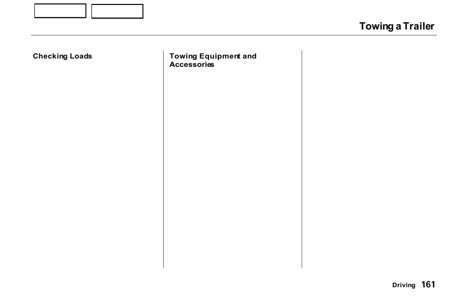 Towing a trailer | HONDA 2000 Prelude - Owner's Manual User Manual | Page 164 / 293