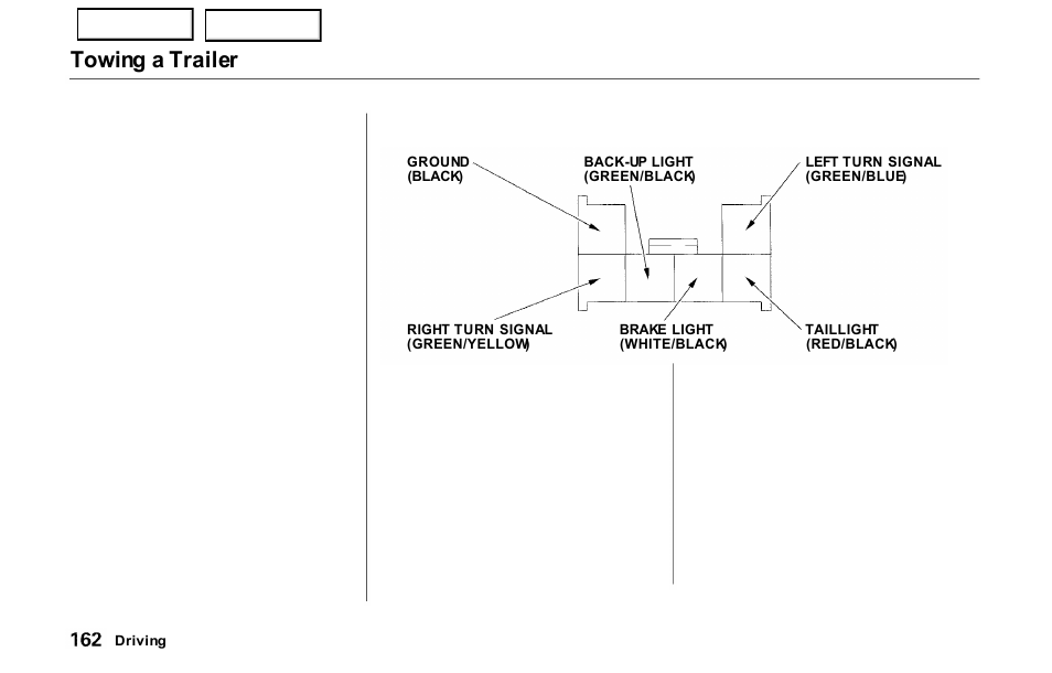 Towing a trailer | HONDA 2000 Prelude - Owner's Manual User Manual | Page 165 / 293