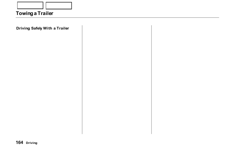 Towing a trailer | HONDA 2000 Prelude - Owner's Manual User Manual | Page 167 / 293