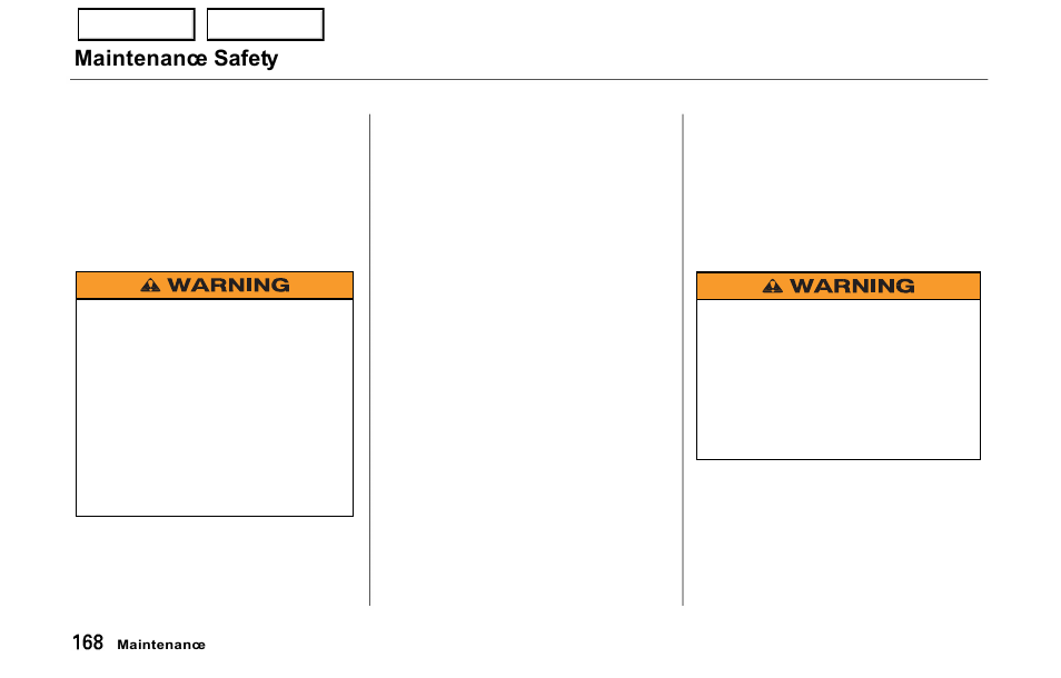 Maintenance safety | HONDA 2000 Prelude - Owner's Manual User Manual | Page 171 / 293