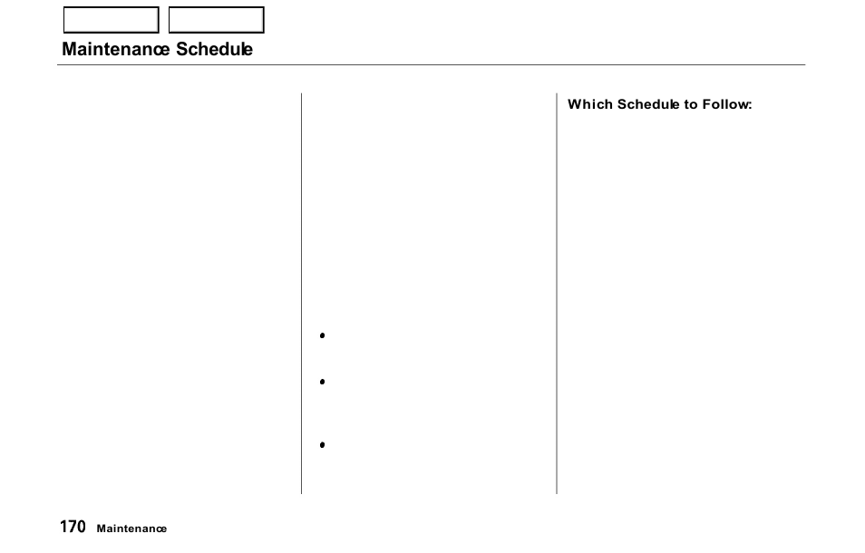 Maintenance schedule | HONDA 2000 Prelude - Owner's Manual User Manual | Page 173 / 293