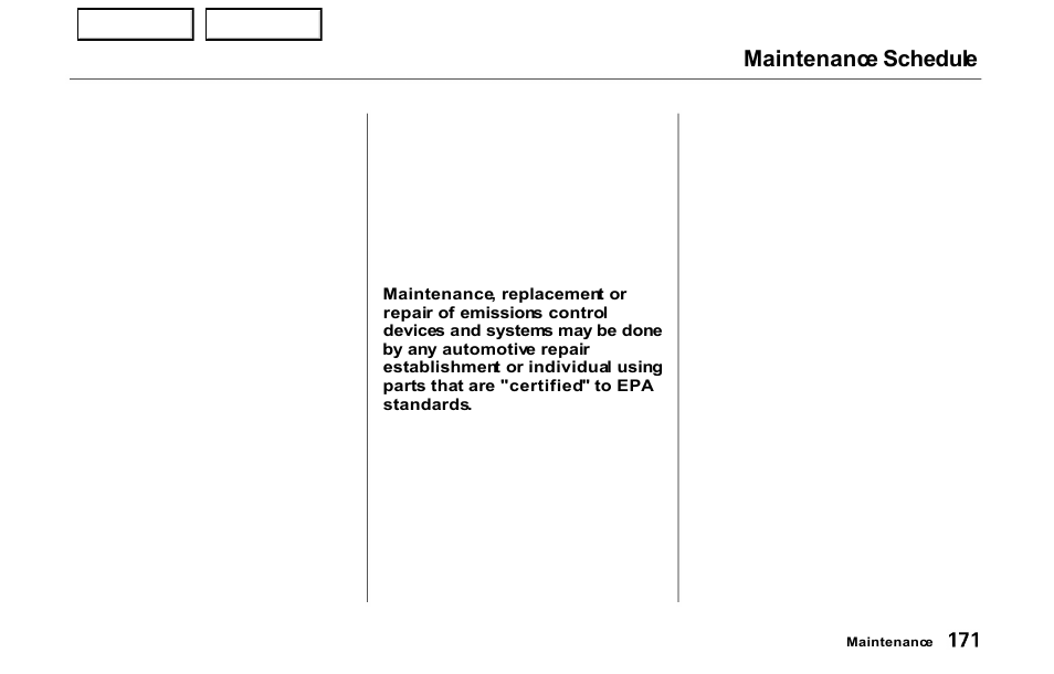 Maintenance schedule | HONDA 2000 Prelude - Owner's Manual User Manual | Page 174 / 293