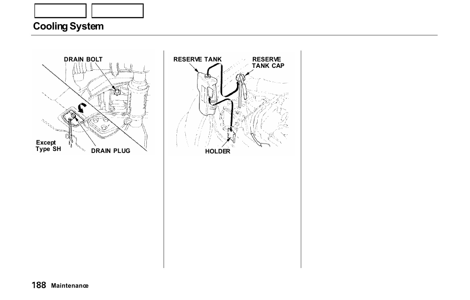 Cooling system | HONDA 2000 Prelude - Owner's Manual User Manual | Page 191 / 293