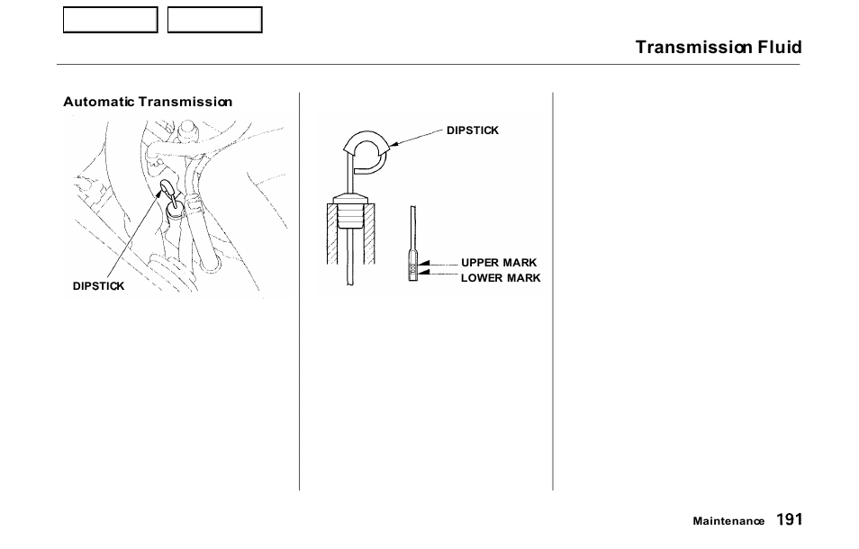 Transmission fluid | HONDA 2000 Prelude - Owner's Manual User Manual | Page 194 / 293