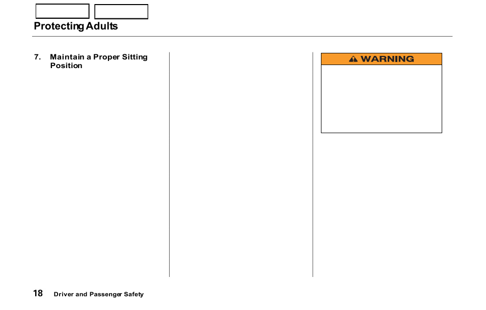 Protecting adults | HONDA 2000 Prelude - Owner's Manual User Manual | Page 21 / 293