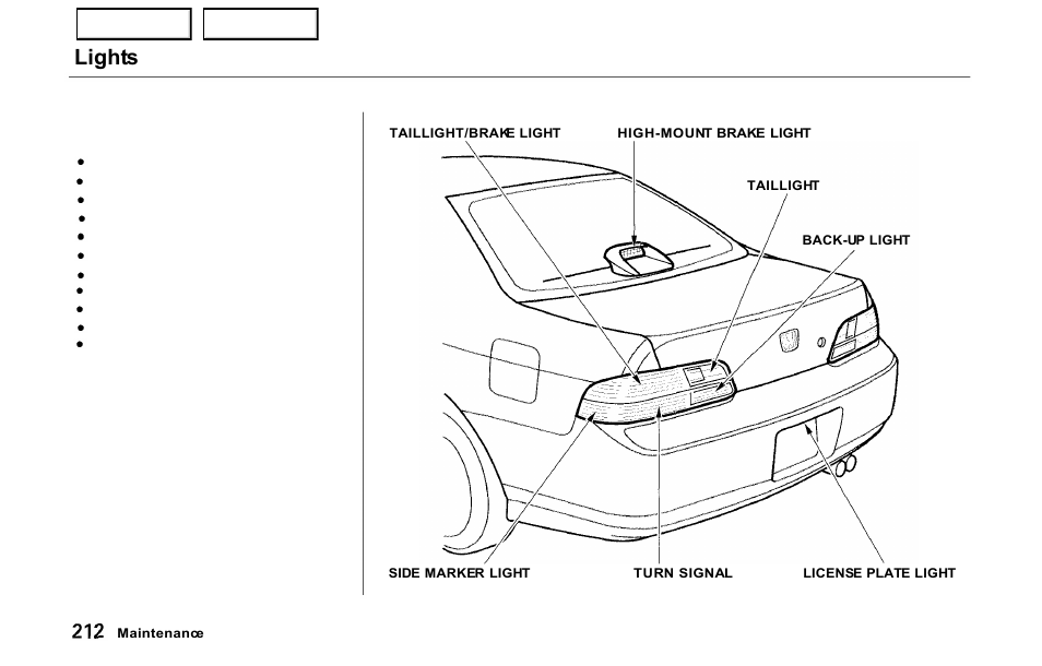 Lights | HONDA 2000 Prelude - Owner's Manual User Manual | Page 215 / 293