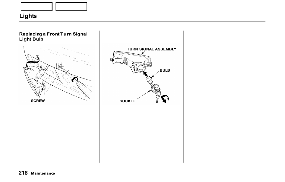 Lights | HONDA 2000 Prelude - Owner's Manual User Manual | Page 221 / 293