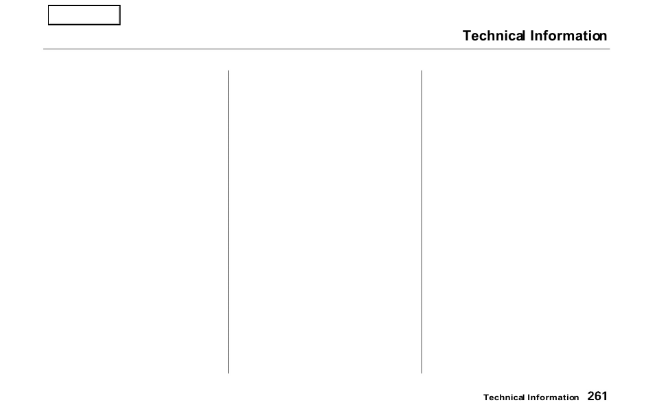 Technical information | HONDA 2000 Prelude - Owner's Manual User Manual | Page 264 / 293